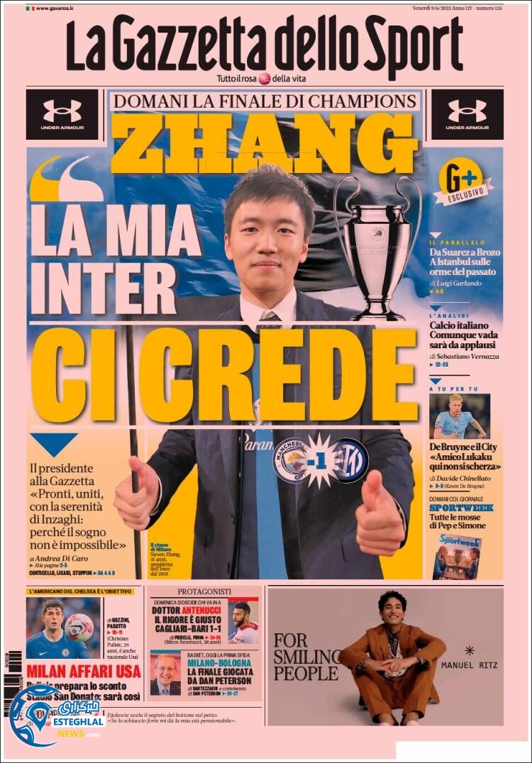 روزنامه ورزشی گاتزتا دلو اسپورت جمعه 19 خرداد 1402  