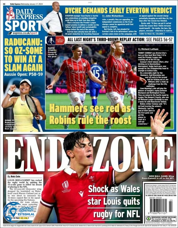 روزنامه ورزشی اکسپرس اسپورت چهارشنبه 27 دی 1402 