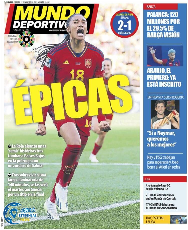 روزنامه ورزشی موندو دپورتیوو شنبه 21 مرداد 1402 