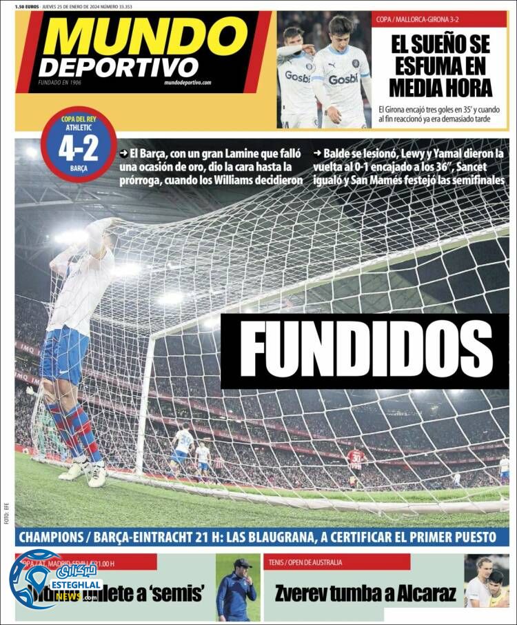 روزنامه  ورزشی موندو دپورتییوو پنجشنبه 5 بهمن 1402 