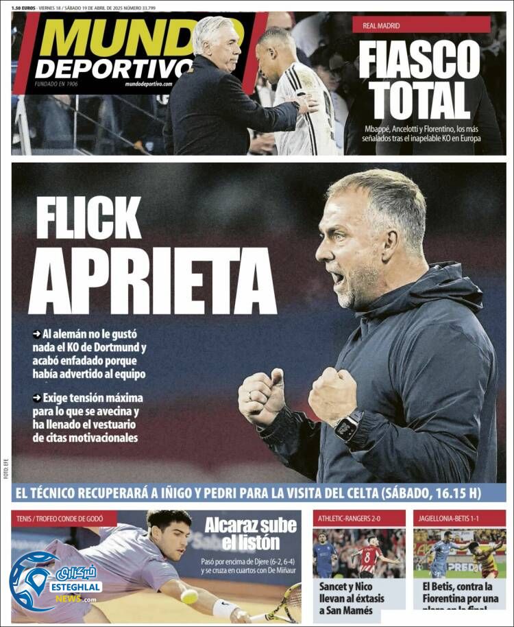 روزنامه ورزشی موندو دپورتیوو جمعه 29 فروردین 1404 