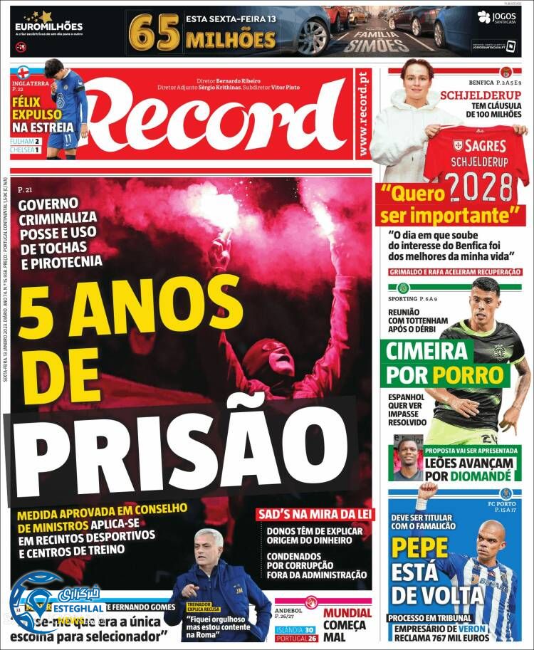 روزنامه ورزشی رکورد جمعه 23 دی 1401