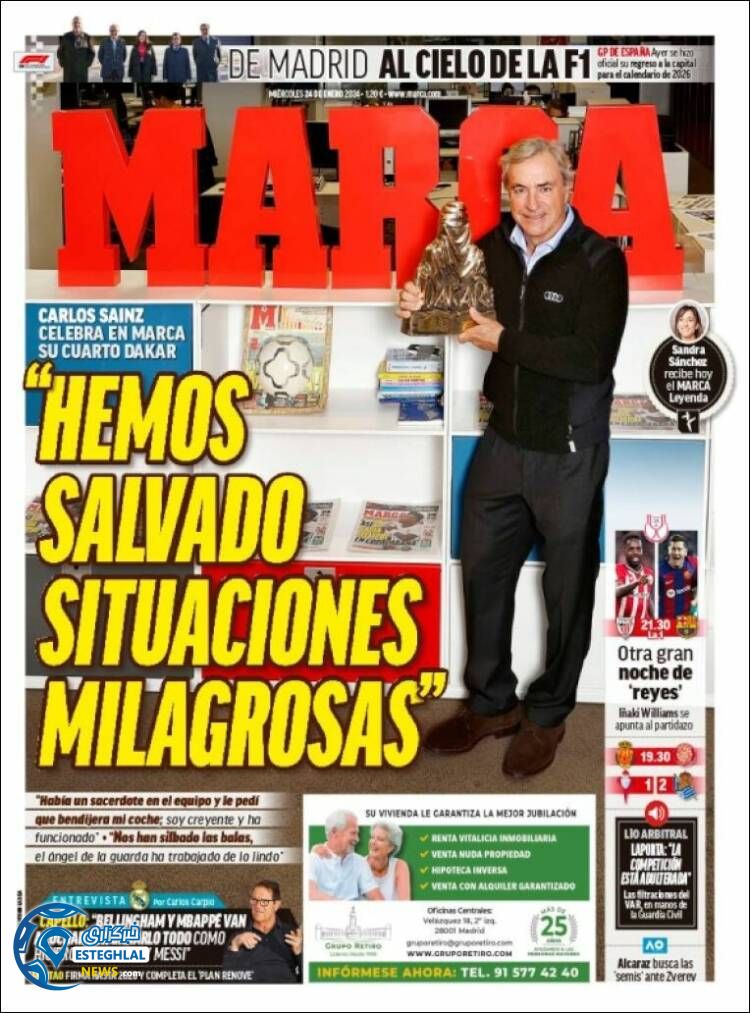 روزنامه  ورزشی مارکا چهارشنبه 4 بهمن 1402 