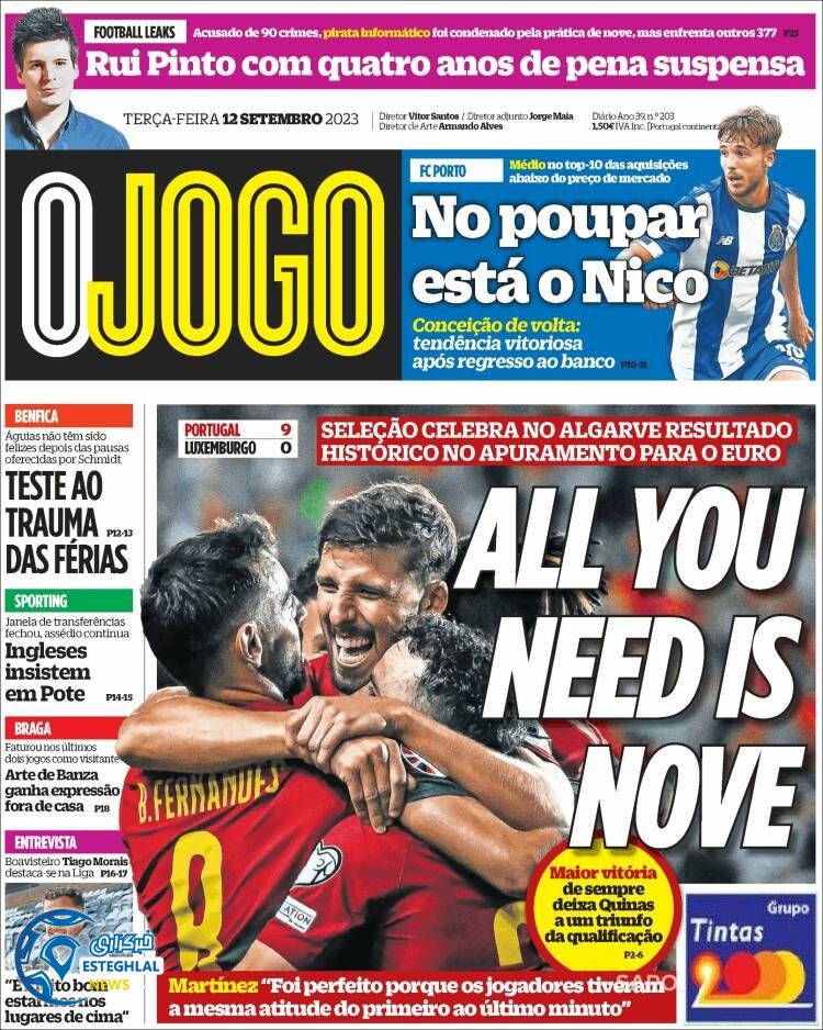 روزنامه ورزشی اوجوگو سه شنبه 21 شهریور 1402 