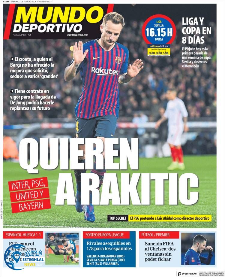 روزنامه ورزشی موندو دپورتیوو شنبه 4 اسفند 1397