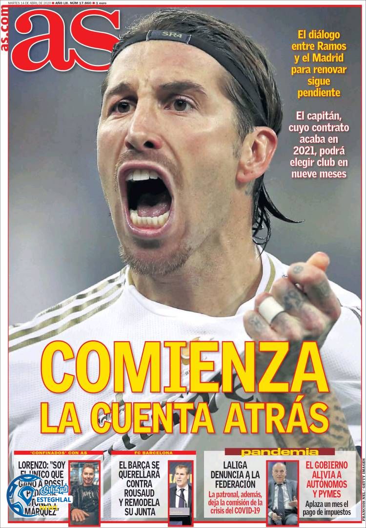 روزنامه ورزشی آاس سه شنبه 26 فروردین 1399