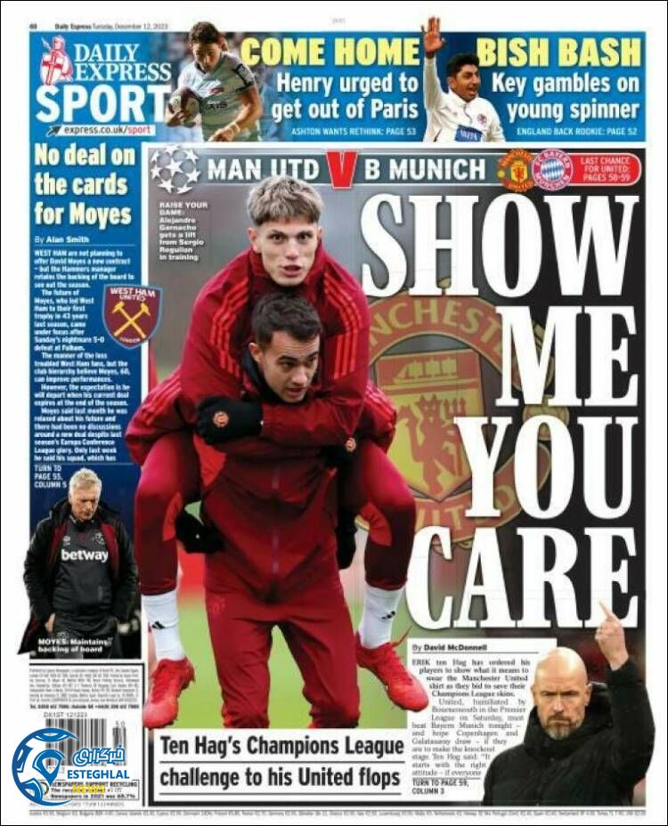 روزنامه ورزشی اکسپرس اسپورت سه شنبه 21 آذر 1402 