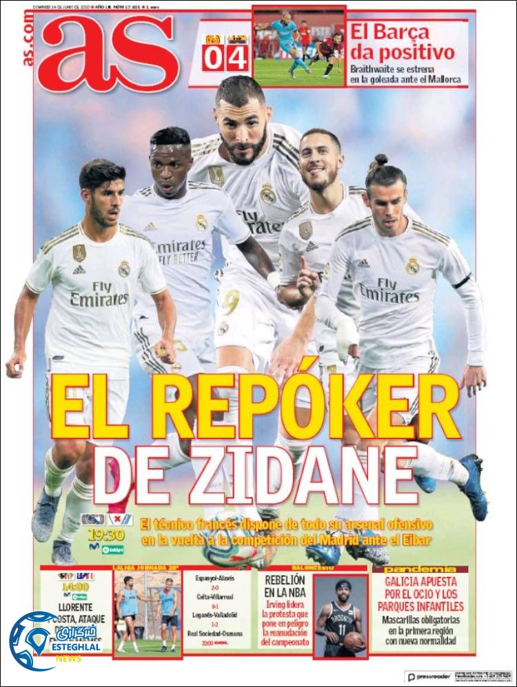 روزنامه ورزشی آاس یکشنبه 25 خرداد 1399