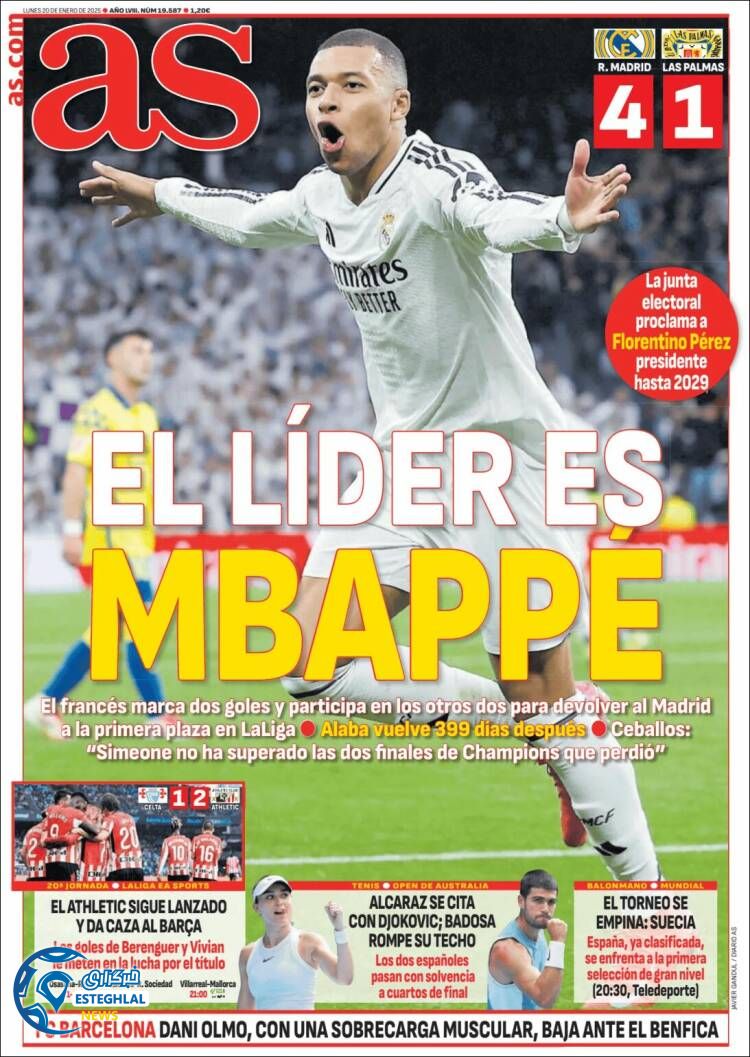 روزنامه  ورزشی آ اس دوشنبه 1 بهمن 1403 