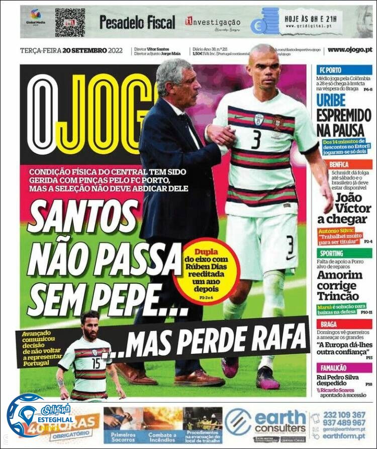 روزنامه ورزشی اوجوگو سه شنبه 29 شهریور 1401 