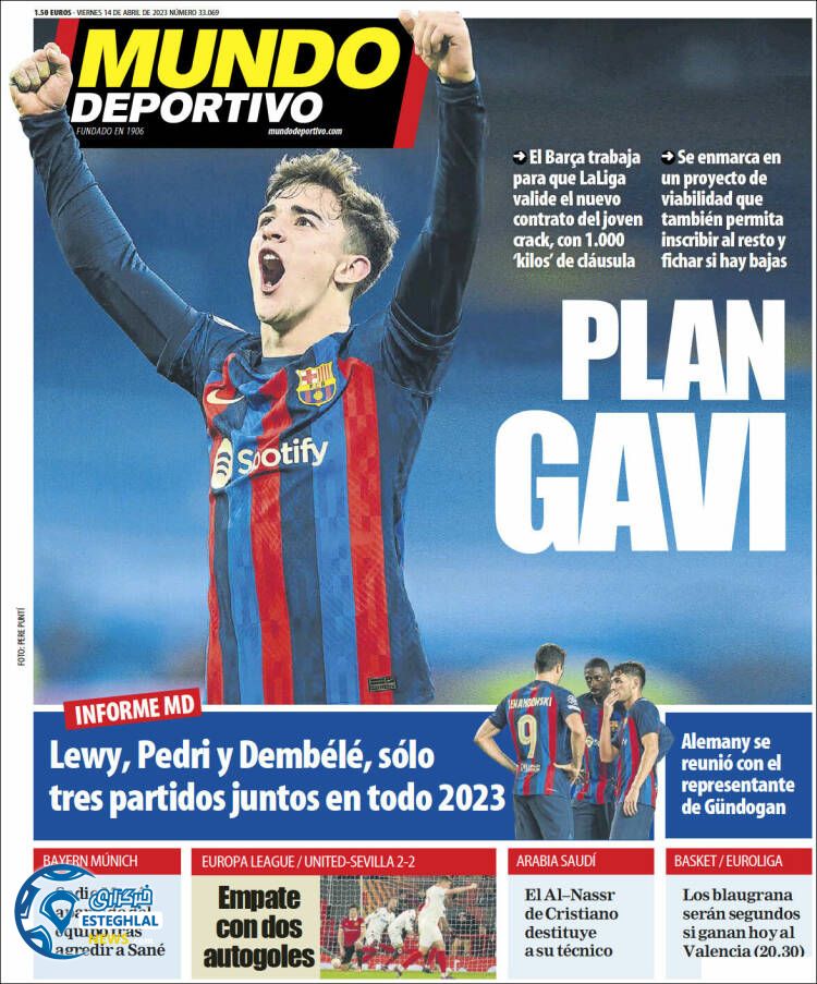 روزنامه  ورزشی موندو دپورتیوو جمعه 25 فروردین 1402 