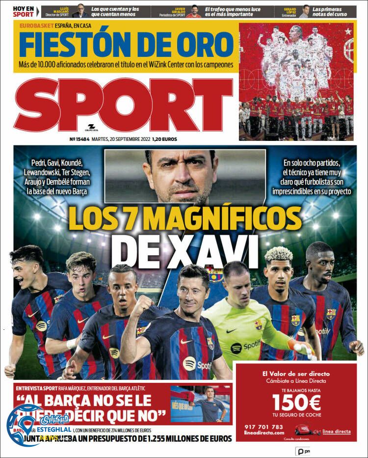 روزنامه ورزشی  اسپورت سه شنبه 29 شهریور 1401 