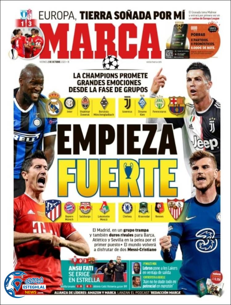 روزنامه ورزشی مارکا جمعه 11 مهر 1399