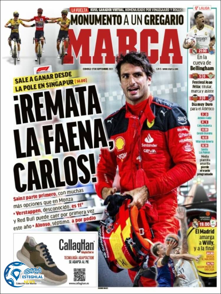 روزنامه ورزشی مارکا یکشنبه 26 شهریور 1402 