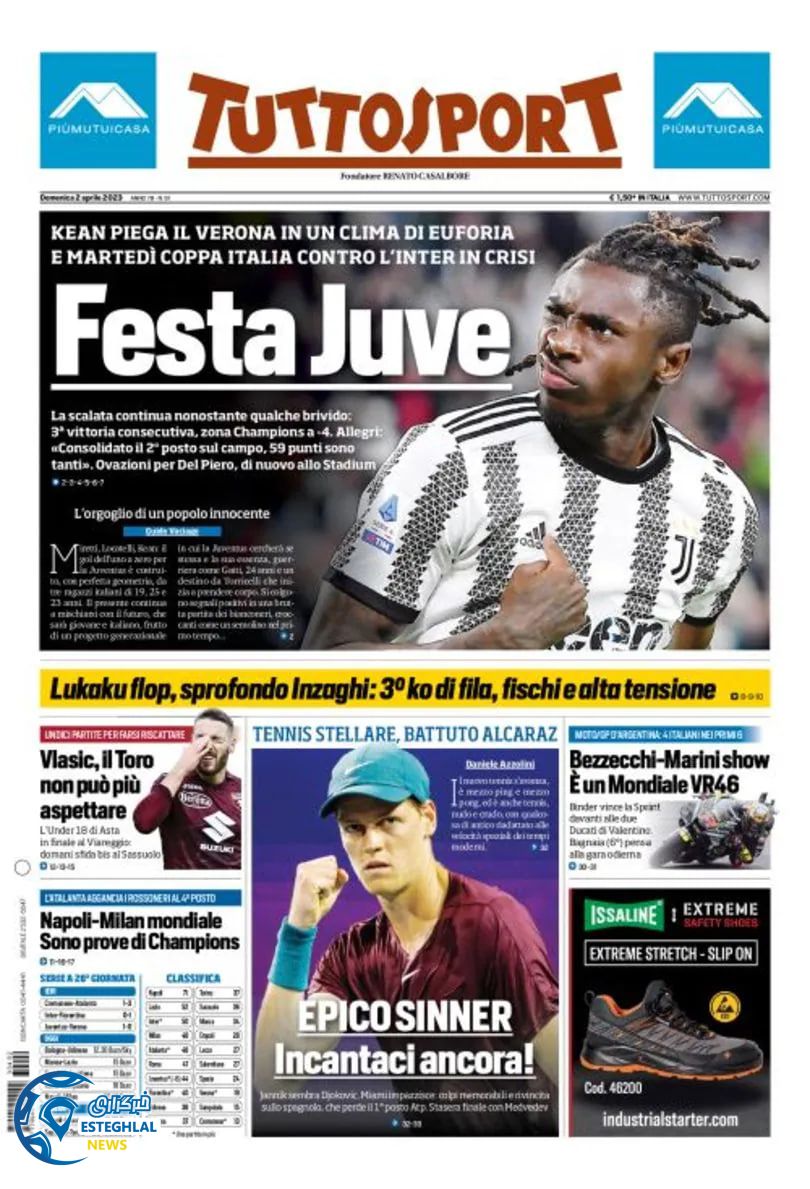 روزنامه ورزشی توتو اسپورت یکشنبه 13 فروردین 1402 