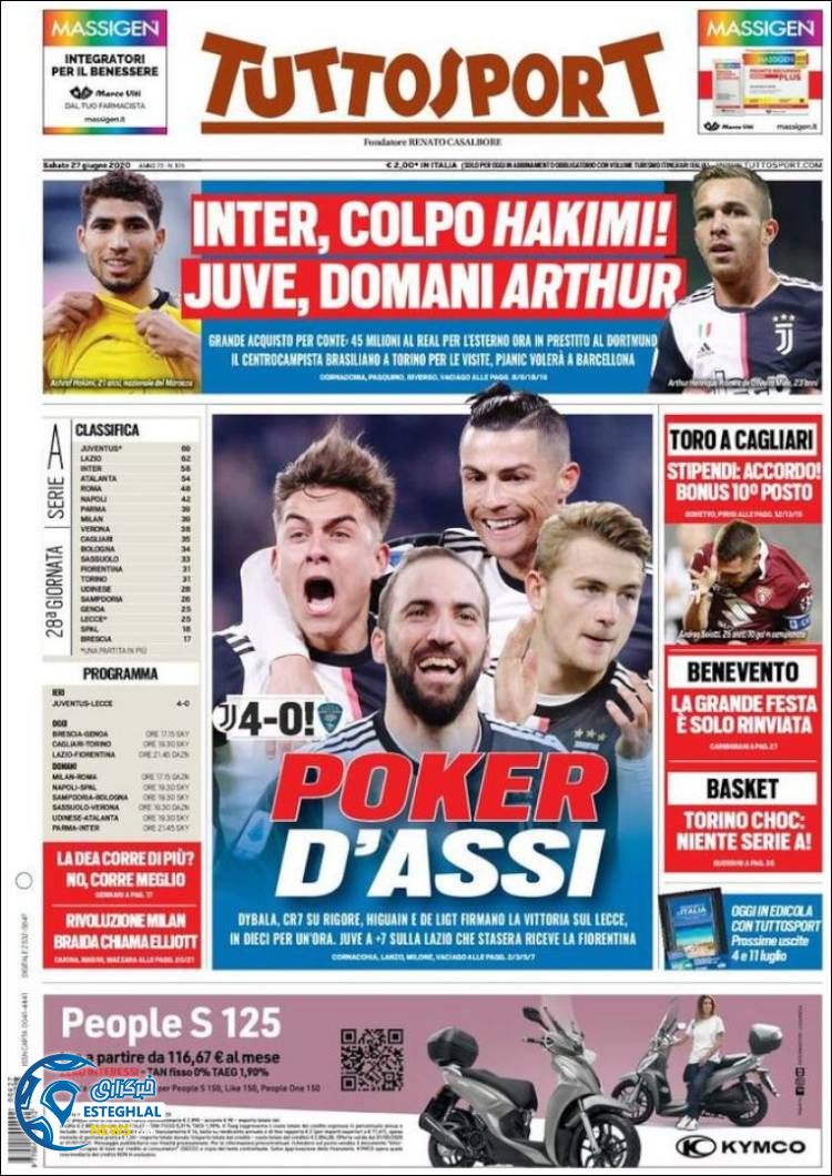 روزنامه ورزشی توتو اسپورت شنبه 7 تیر 1399