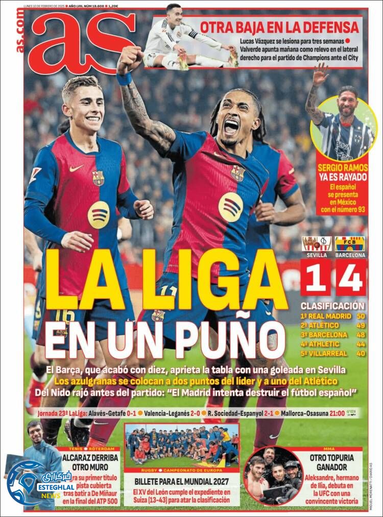 روزنامه ورزشی آ اس دوشنبه 22 بهمن 1403 