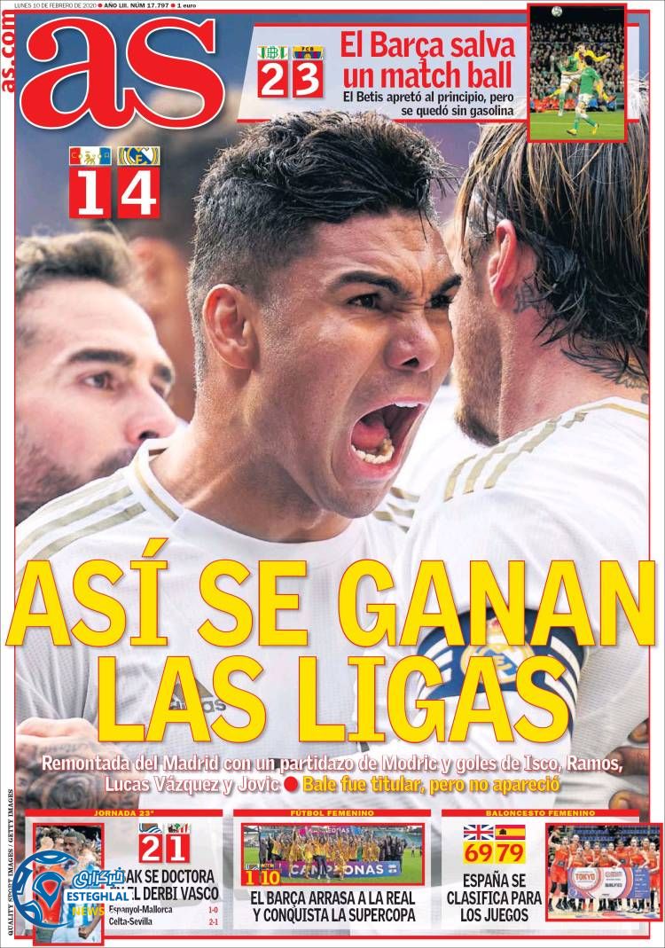 روزنامه ورزشی آاس دوشنبه 21 بهمن 1398