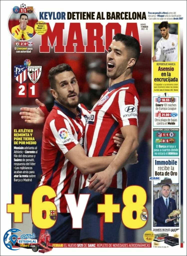 روزنامه ورزشی مارکا پنجشنبه 21 اسفند 1399