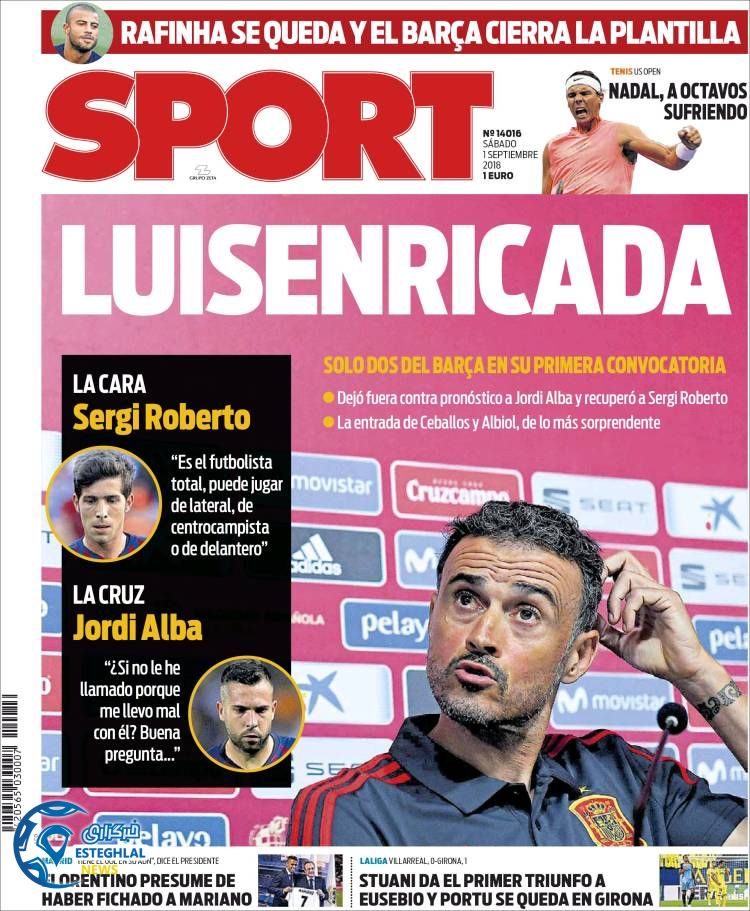 روزنامه ورزشی اسپورت شنبه 10 شهریور 1397