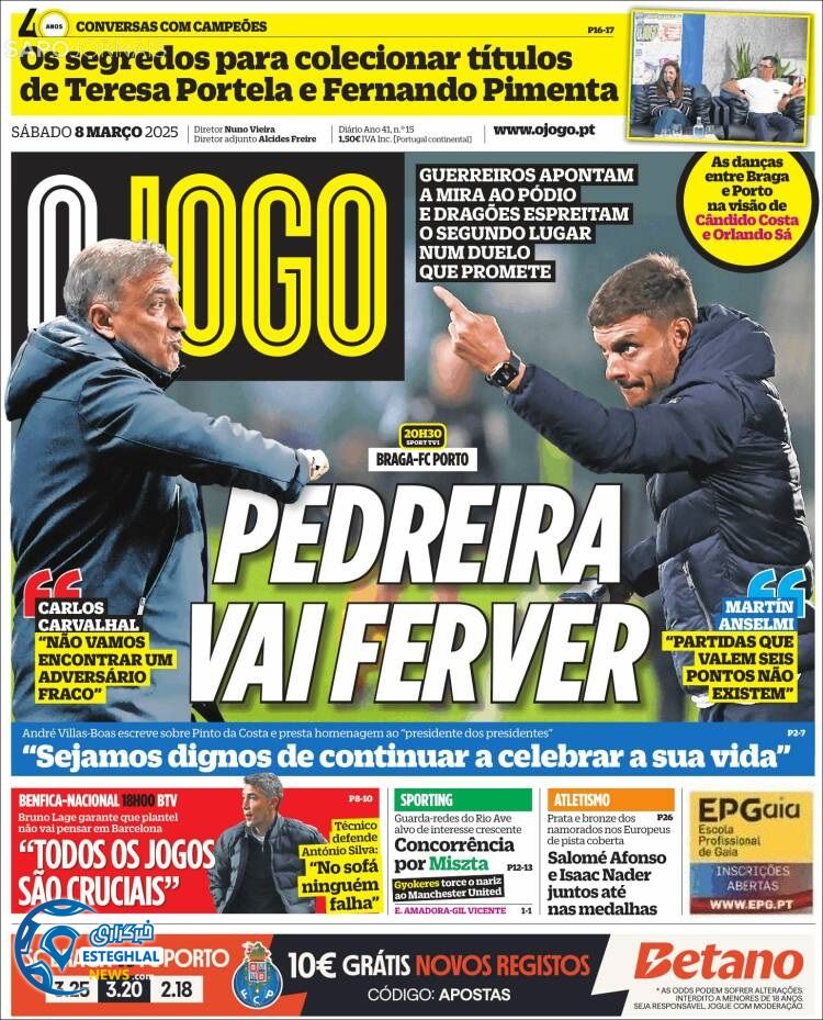 روزنامه  ورزشی  اوجوگو شنبه 18 اسفند 1403 