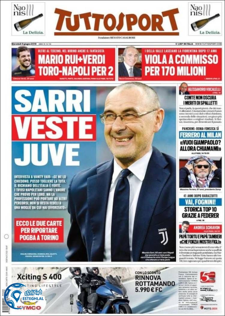 روزنامه ورزشی توتو اسپورت چهارشنبه 15 خرداد 1398