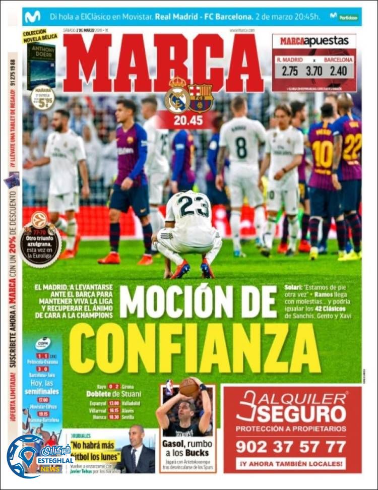 روزنامه مارکا شنبه 11 اسفند 1397 