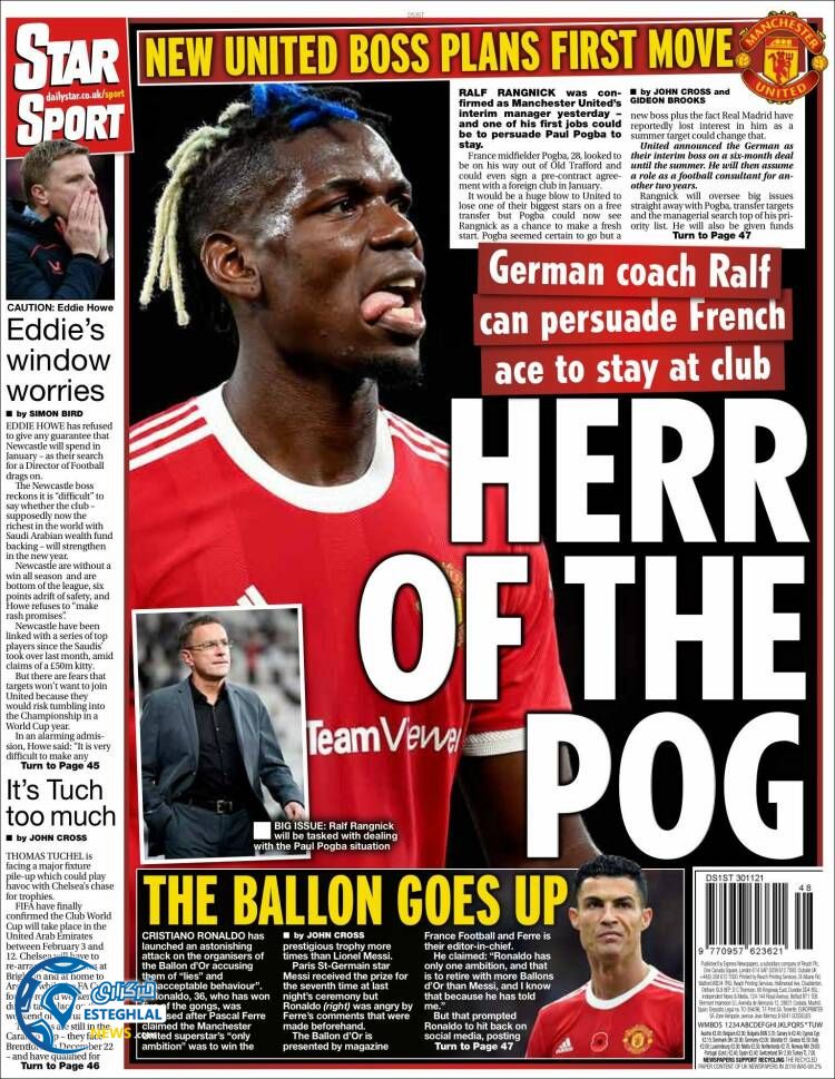 روزنامه ورزشی استار اسپورت سه شنبه 9 آذر 1400