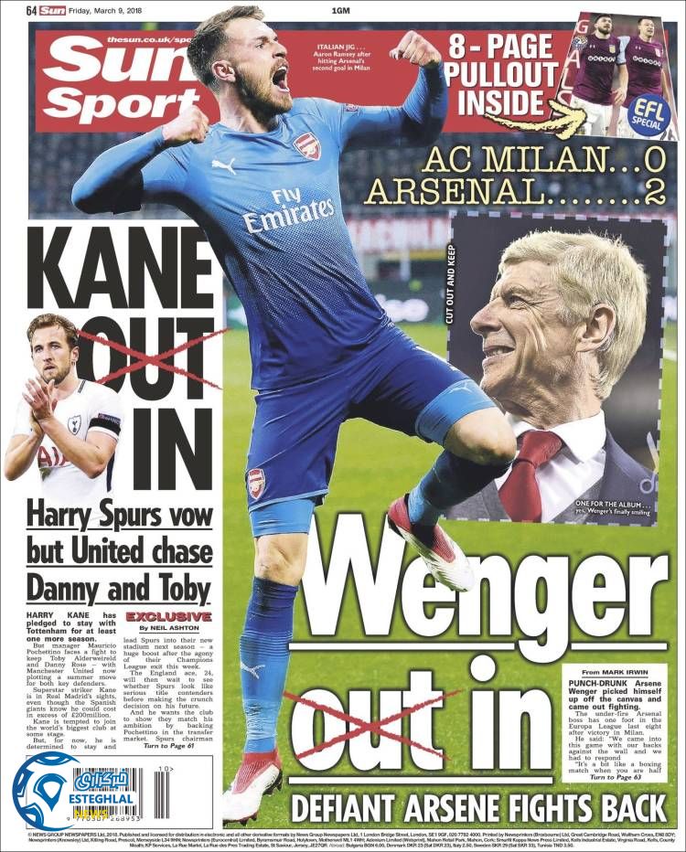 روزنامه ورزشی سان اسپورت جمعه 18 اسفند 1396