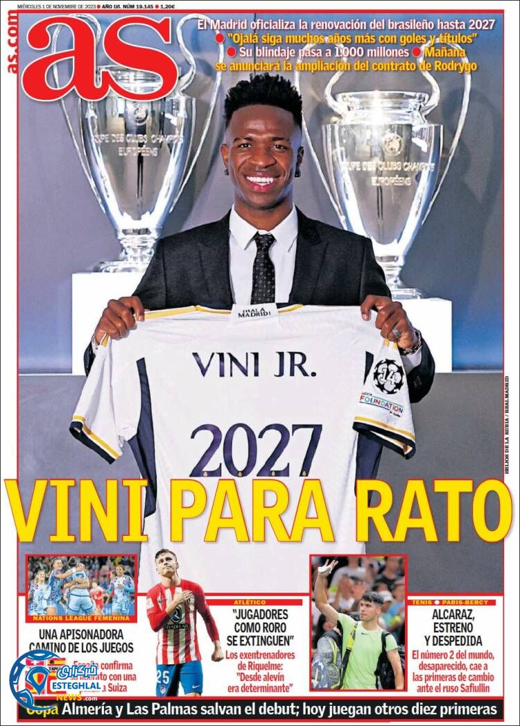 روزنامه ورزشی آ اس چهارشنبه 10 آبان 1402 