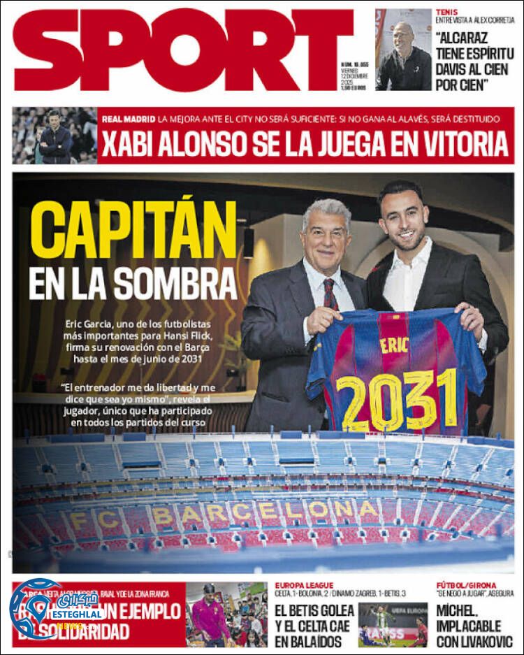 روزنامه  ورزشی اسپورت  جمعه 21 آذر 1404 