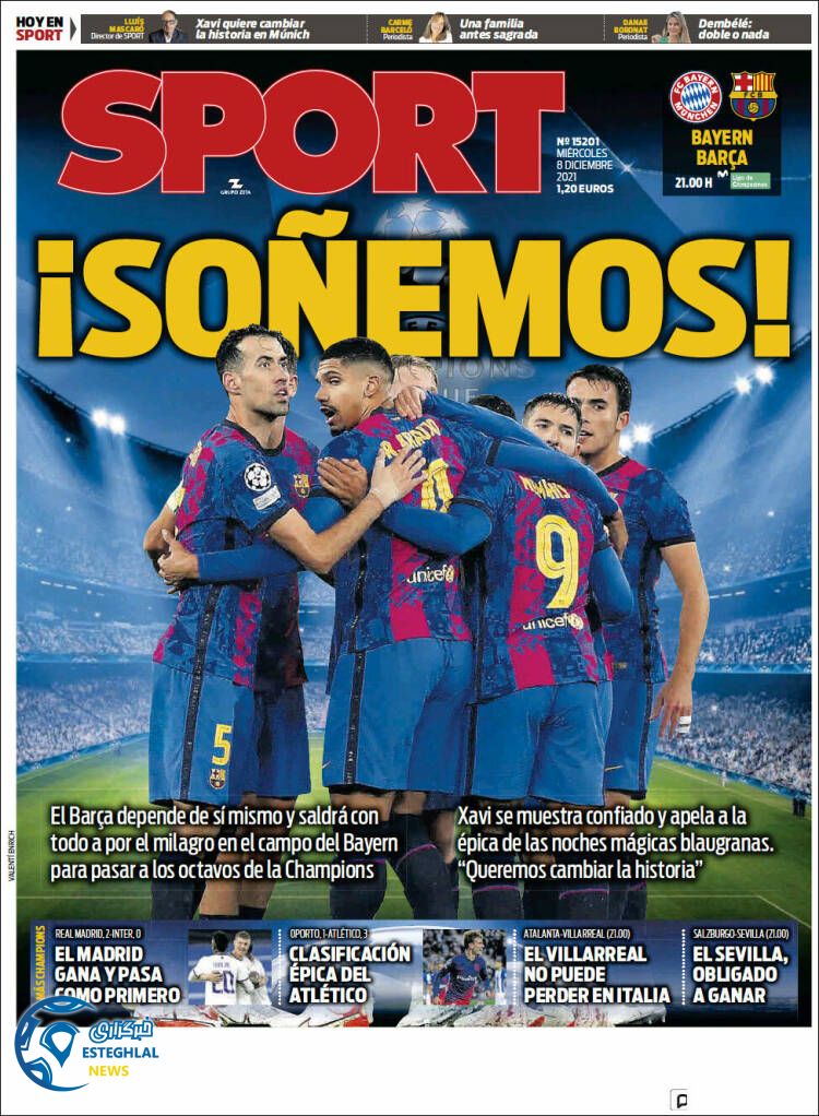 روزنامه ورزشی اسپورت چهارشنبه 17 آذر 1400