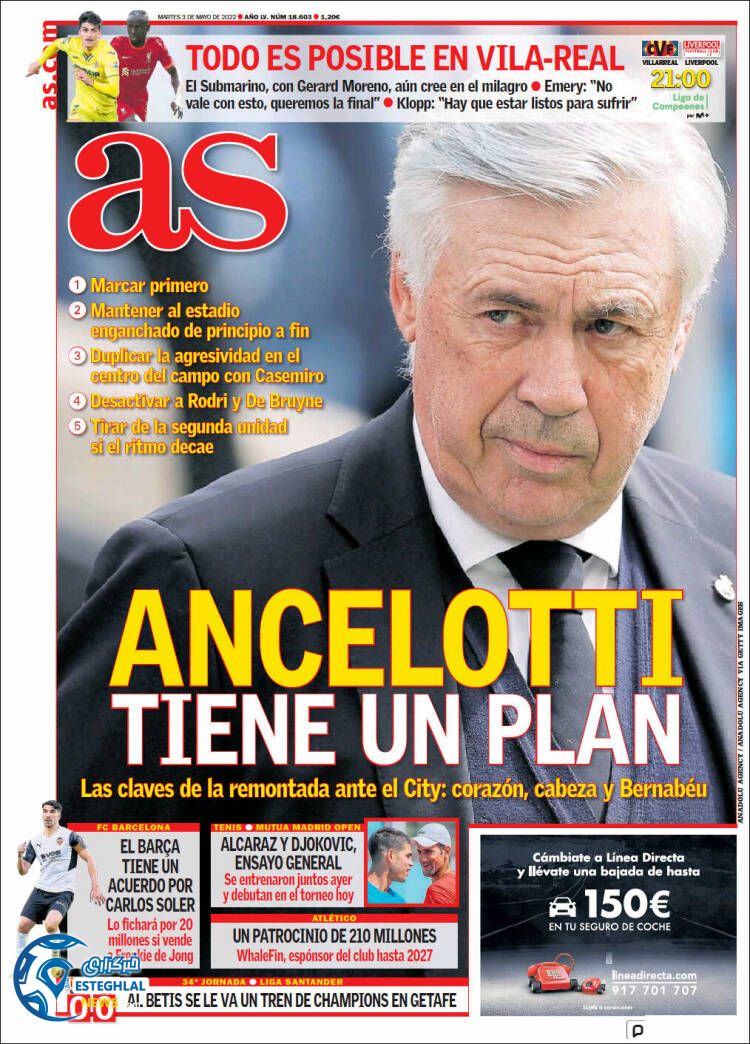 روزنامه ورزشی آ اس سه شنبه 13 اردیبهشت 1401