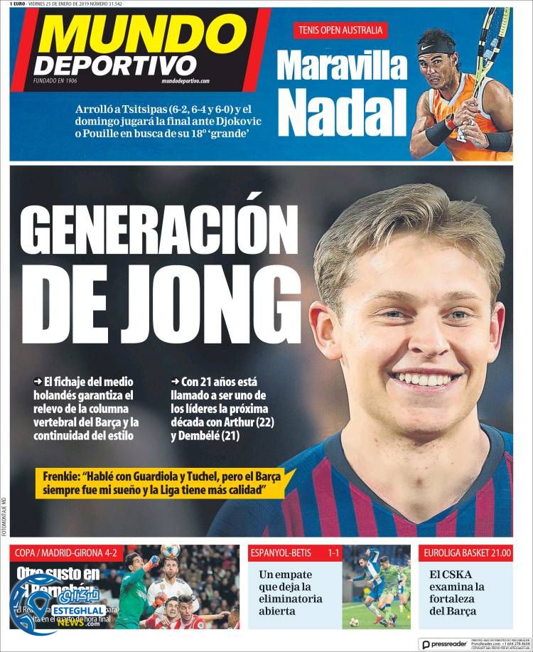 روزنامه ورزشی موندو دپورتیوو جمعه 5 بهمن 1397