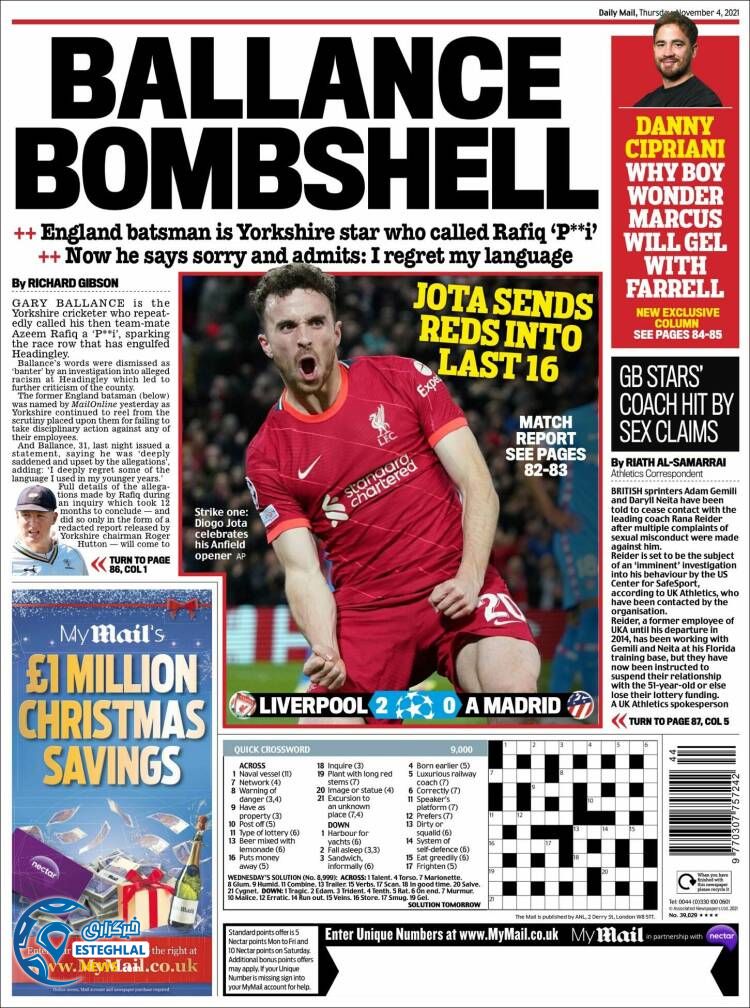 روزنامه ورزشی مایل اسپورت پنجشنبه 13 آبان 1400