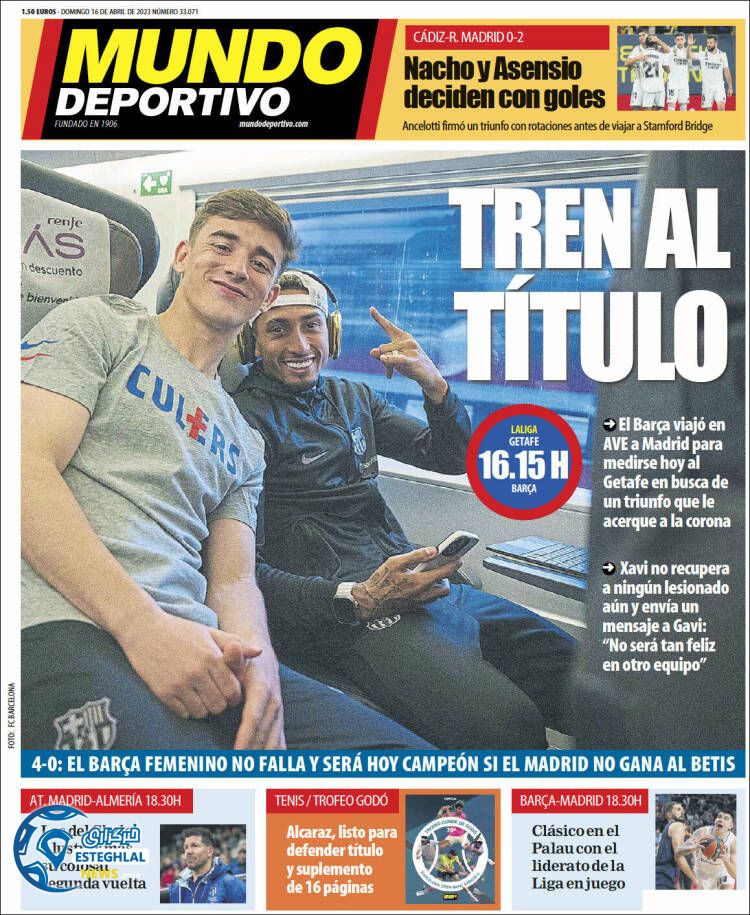 روزنامه ورزشی موندو دپوذنیوو یکشنبه 27 فروردین 1402 