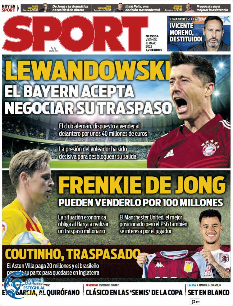 روزنامه ورزشی اسپورت جمعه 23 اردیبهشت 1401