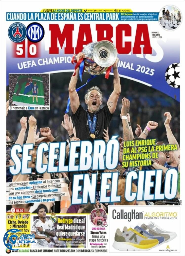 روزنامه ورزشی مارکا یکشنبه 11 خرداد 1404  