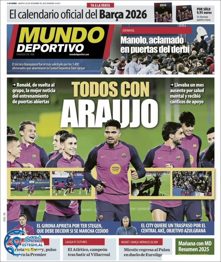 روزنامه ورزشی موندو دپورتیوو سه‌شنبه 9 دی 1404 