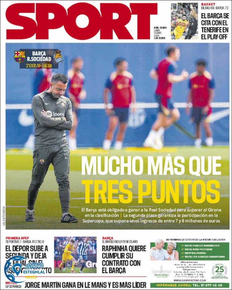 روزنامه ورزشی اسپورت دوشنبه 24 اردیبهشت 1403 