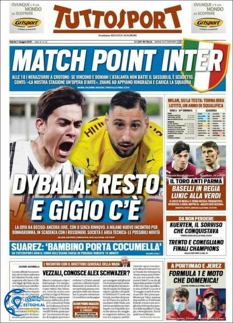 روزنامه ورزشی توتو اسپورت شنبه 11 اردیبهشت 1400