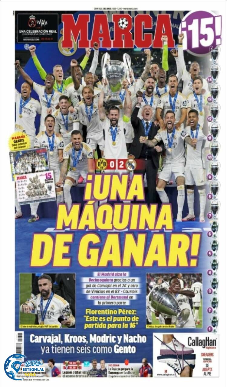 روزنامه ورزشی مارکا یکشنبه 13خرداد 1403 