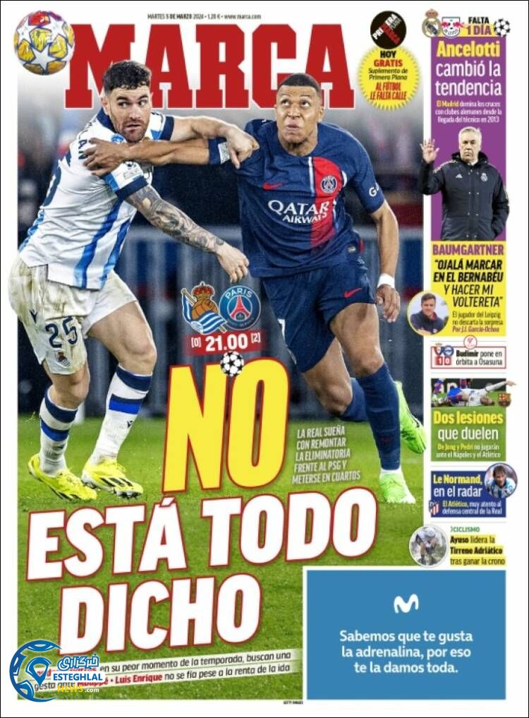 روزنامه ورزشی مارکا سه شنبه 15 اسفند 1402 