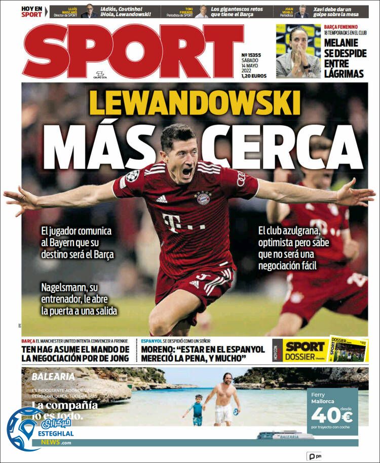 روزنامه ورزشی اسپورت شنبه 24 اردیبهشت 1401