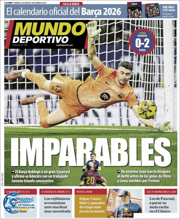 روزنامه ورزشی موندو دپورتیوو یکشنبه 14 دی 1404 