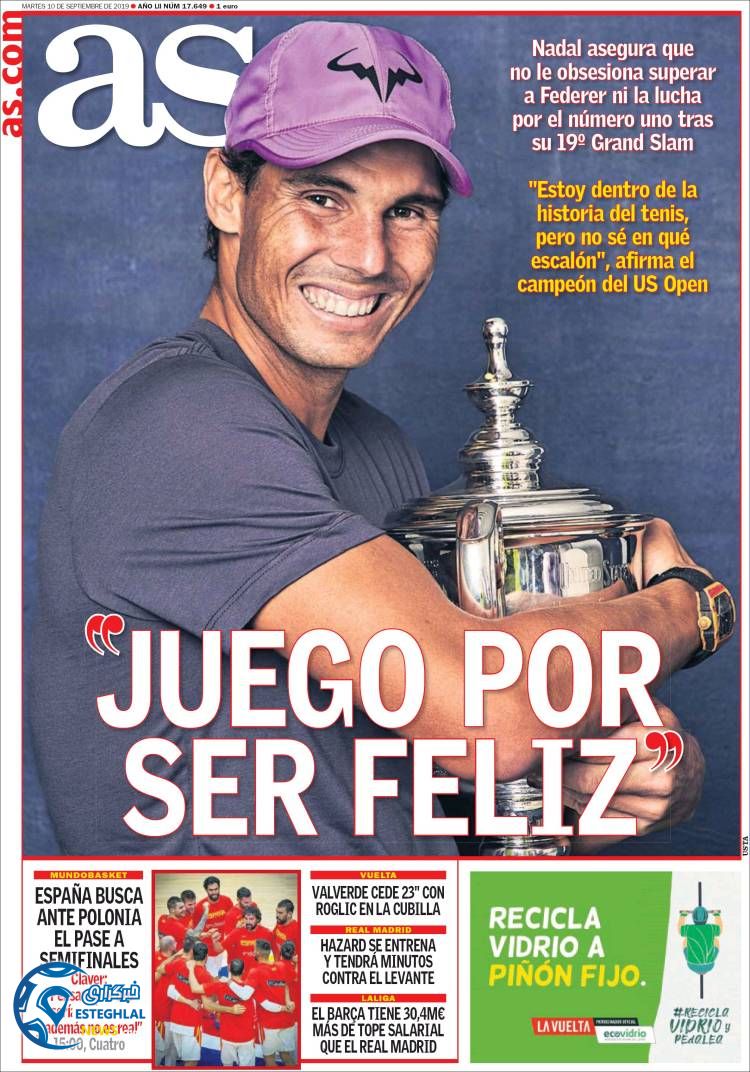 روزنامه ورزشی آاس سه شنبه 19 شهریور 1398