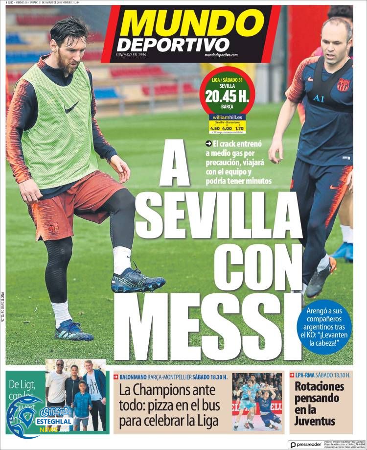 روزنامه موندو دپورتیوو شنبه 11 فروردین 1397