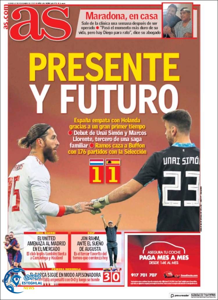 روزنامه ورزشی آاس پنجشنبه 22 آبان 1399