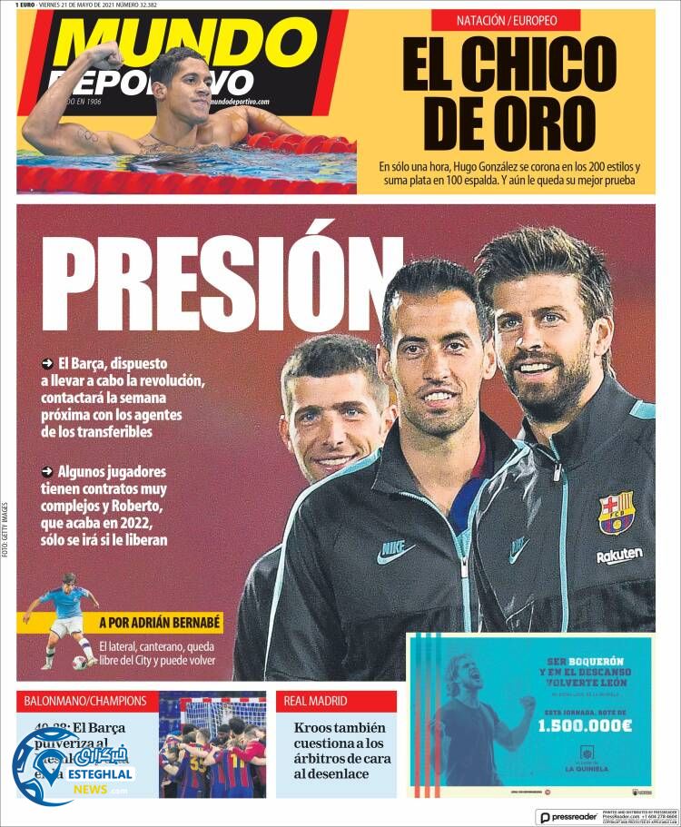 روزنامه ورزشی موندو دپورتیوو جمعه 31 اردیبهشت 1400