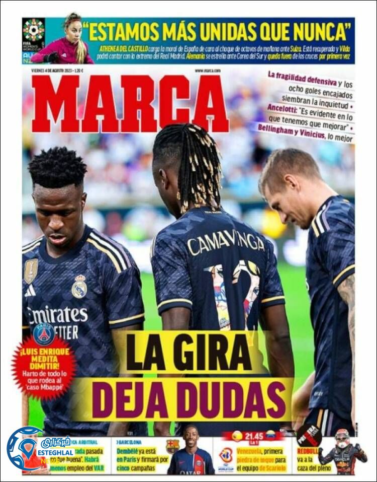 روزنامه  ورزشی مارکا جمعه 13 مرداد 1402 